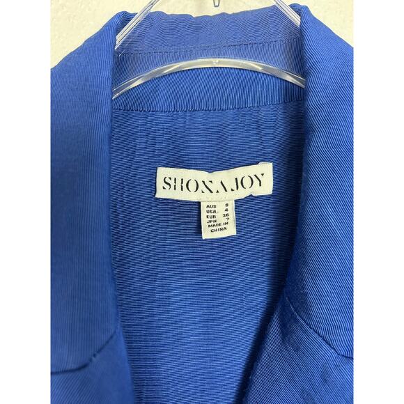 Shona Joy Vento Sleeveless Blazer Dress Colbalt Blue Sz 4 *No Belt* - Picture 5 of 8